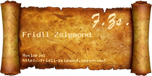 Fridli Zsigmond névjegykártya